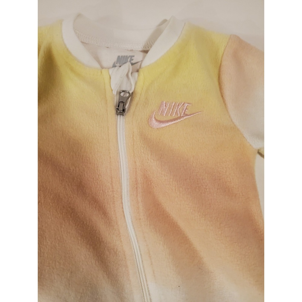Nike Yellow And‎ Orange Fleece Sleeper/footed pajamas 3 Months